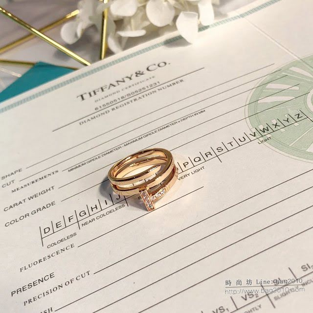 Tiffany純銀飾品 蒂芙尼女士專櫃爆款T Two戒指 Tiffany雙t925純銀戒指  zgt1590